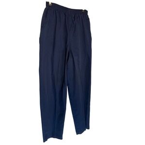 TAG Basics Navy Blue Elastic‎ Waist Pants Womens Size 10 Cotton Polyester Blend